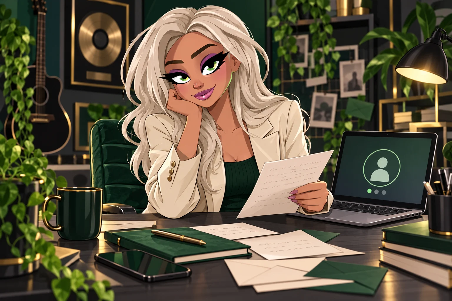 The Hubb character illustrating music promotion