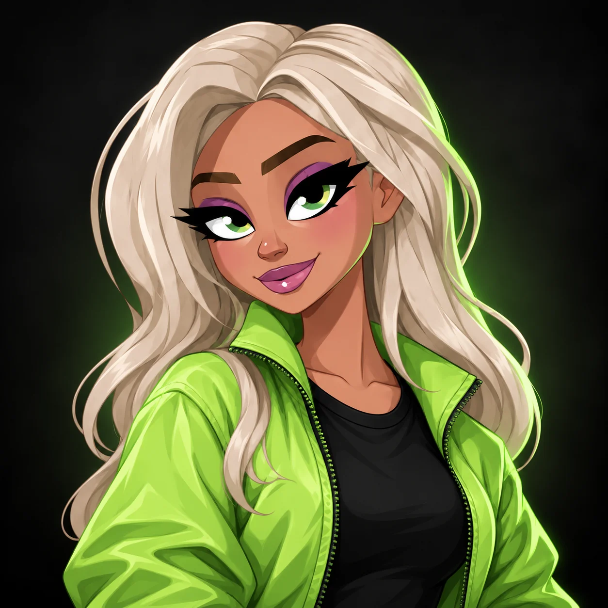 The Hubb character smiling in a lime green jacket
