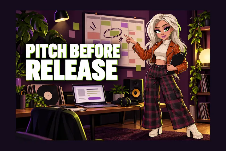 The Hubb character illustrating playlists
